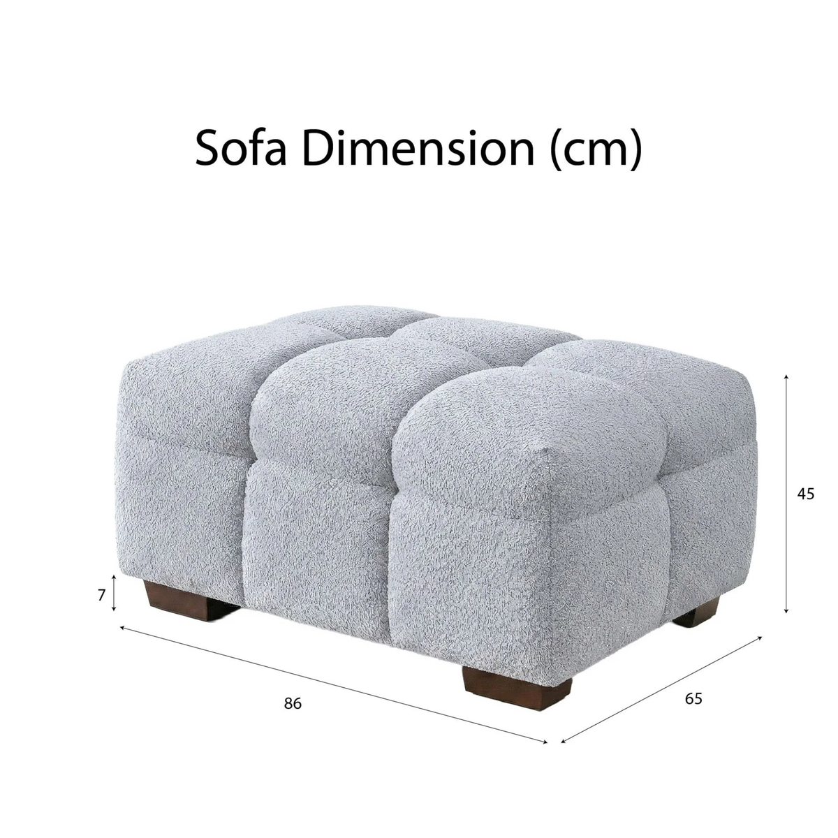 Tivaro Footstool in Pearl Boucle