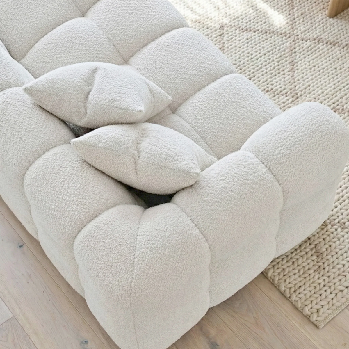 Tivaro Right Hand Corner Sofa in Iron Boucle