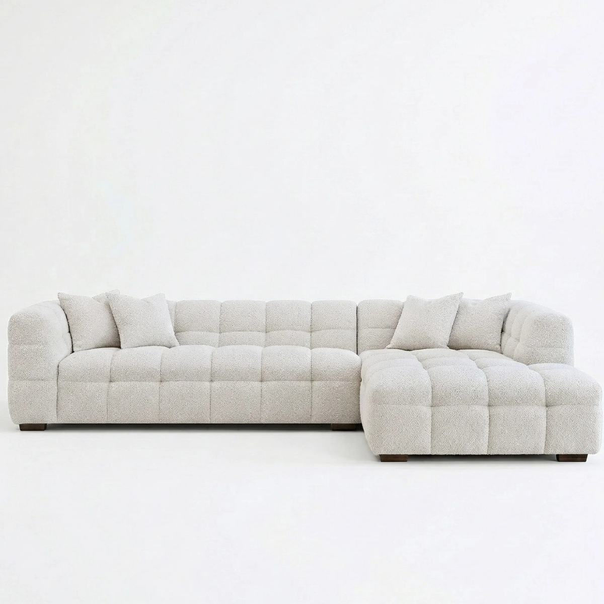 Tivaro Right Hand Corner Sofa in Iron Boucle