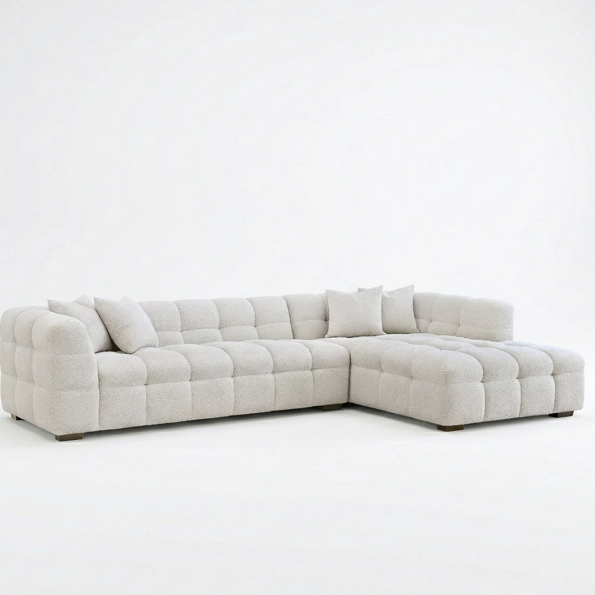 Tivaro Right Hand Corner Sofa in Iron Boucle