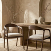 Tressa Walnut Dining Chair in Oatmeal Bouclé - Set of 2