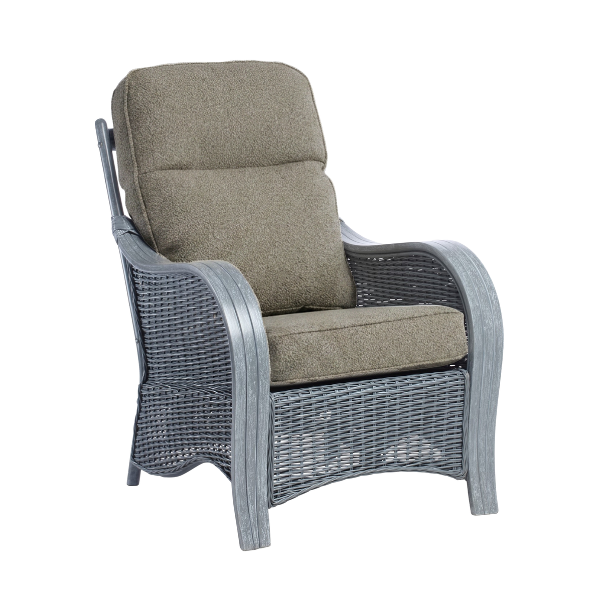 Turin Grey Wash Cane Set of 2 Armchairs in Shadow Grey