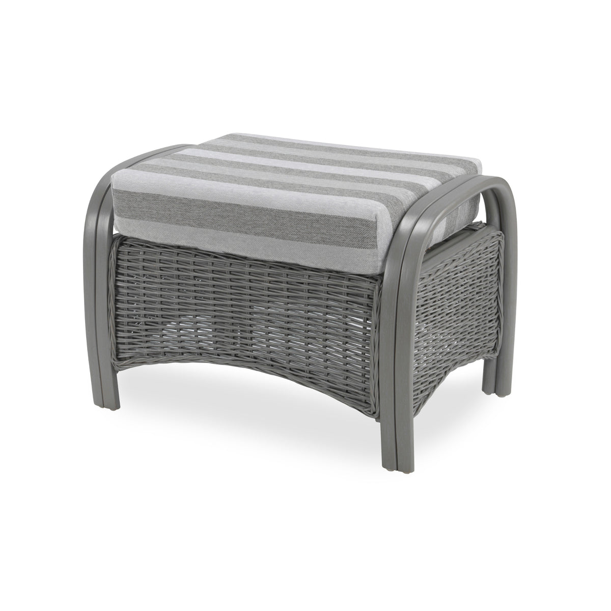 Turin Grey Wash Cane Footstool