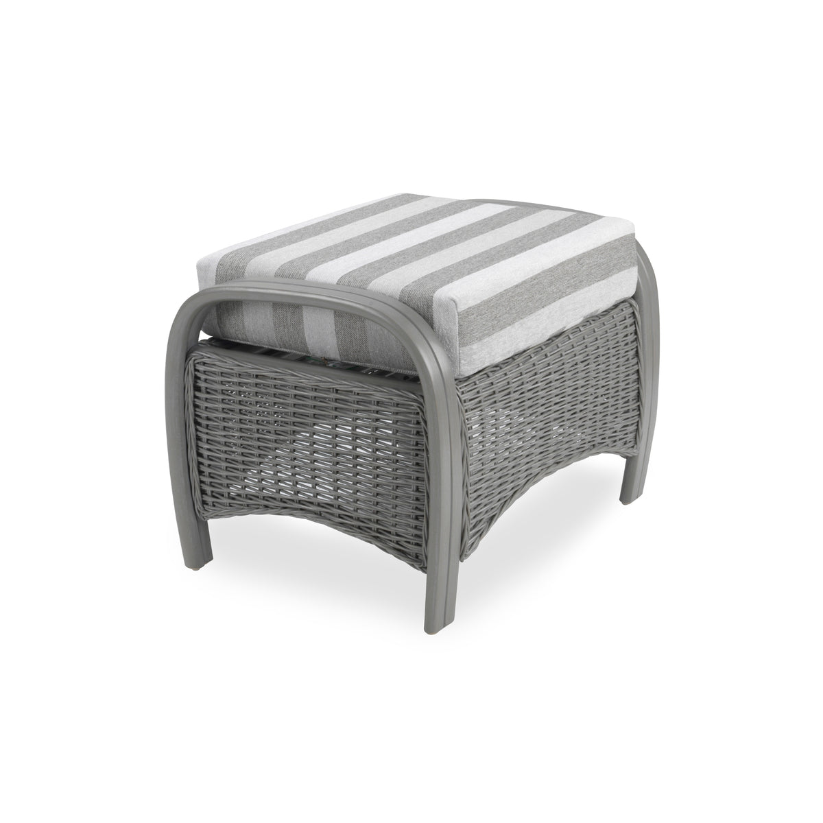 Turin Grey Wash Cane Footstool