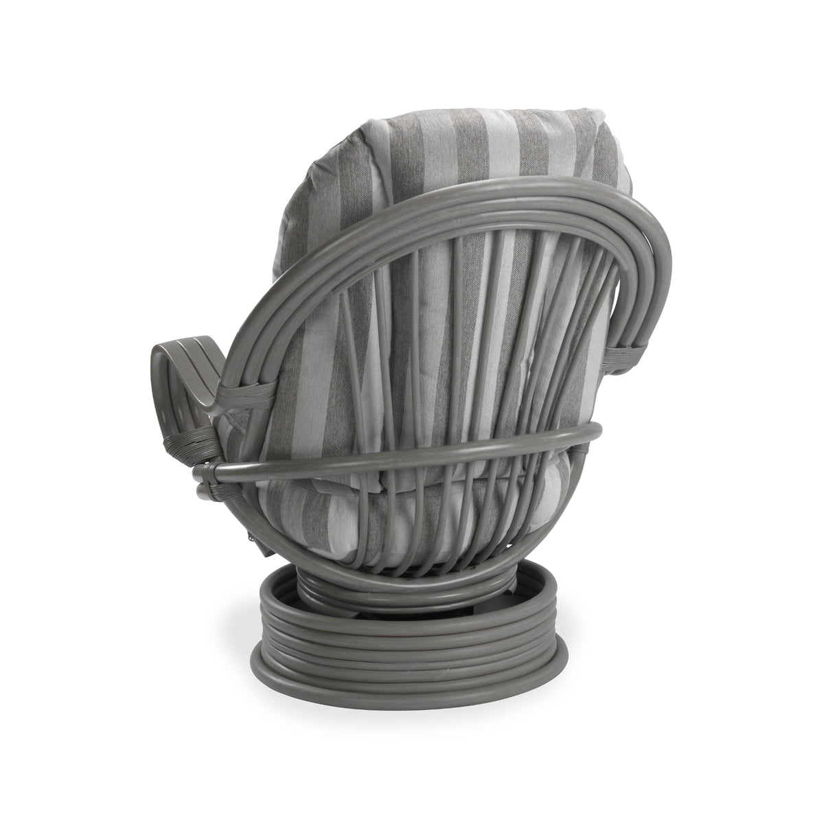 Grey Laminated Rattan Swivel Rocker