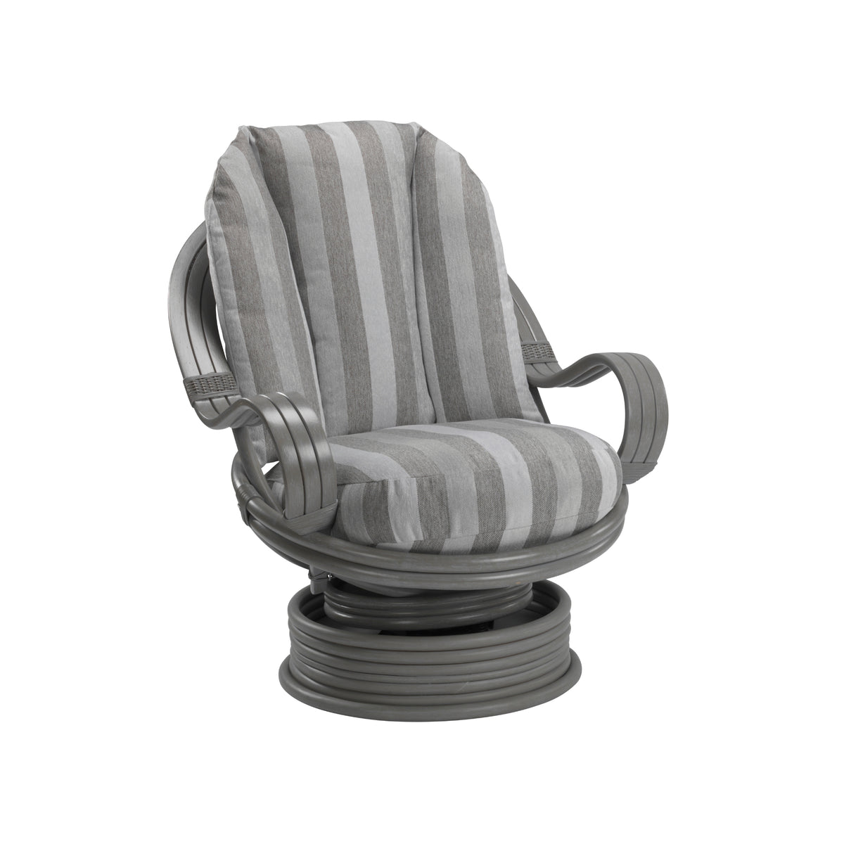 Grey Laminated Rattan Swivel Rocker