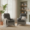 Turin Grey Wash Cane Set of 2 Armchairs in Charcoal