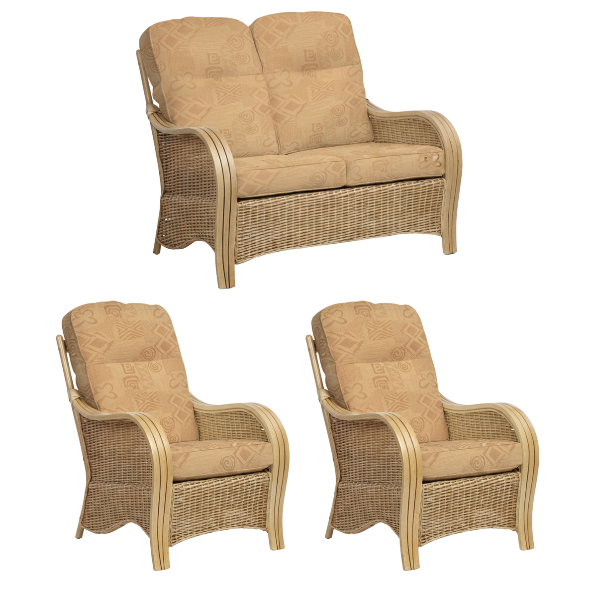 Turin Light Oak 2 Seater 3pc Suite in Zanzibar