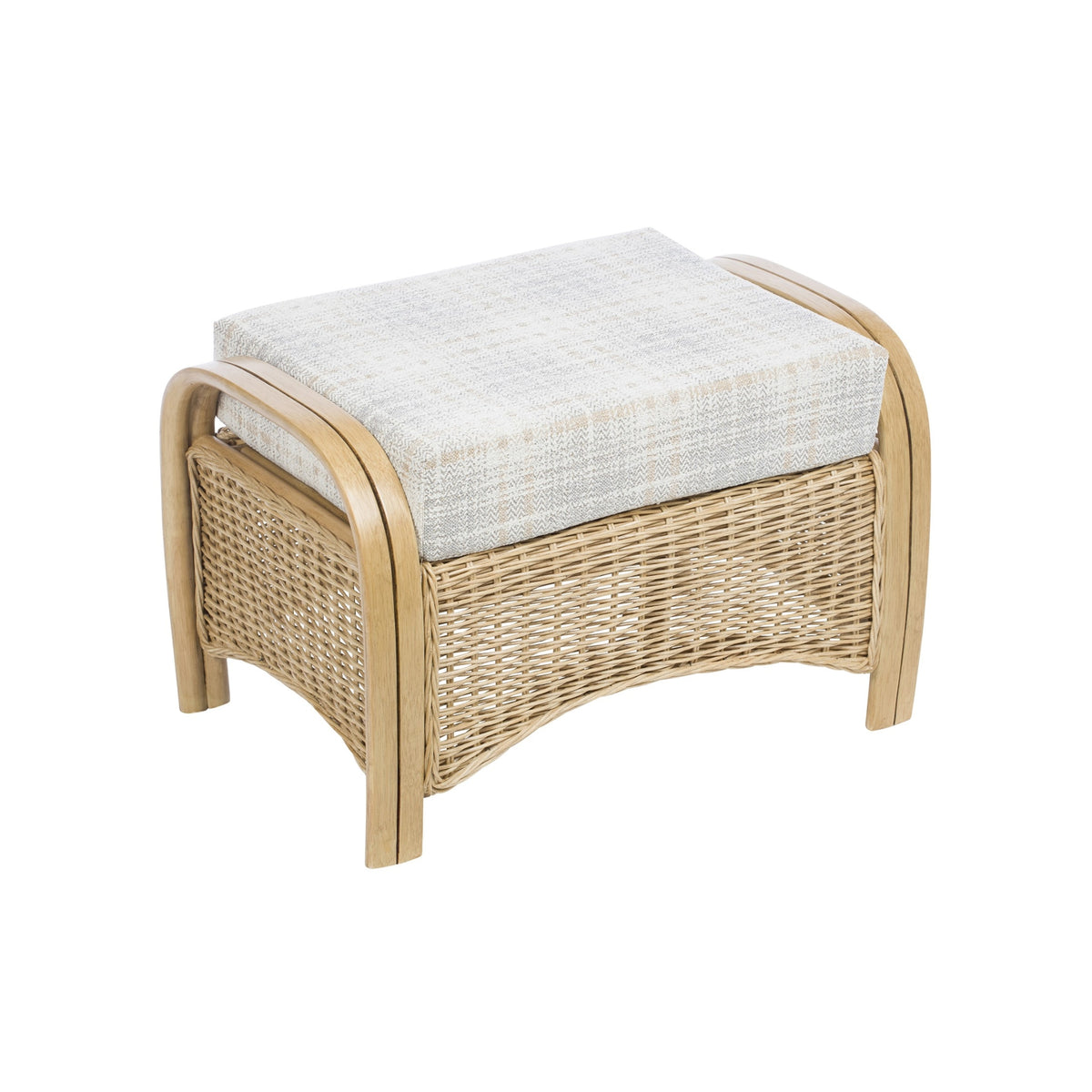 Turin Light Oak Cane Footstool