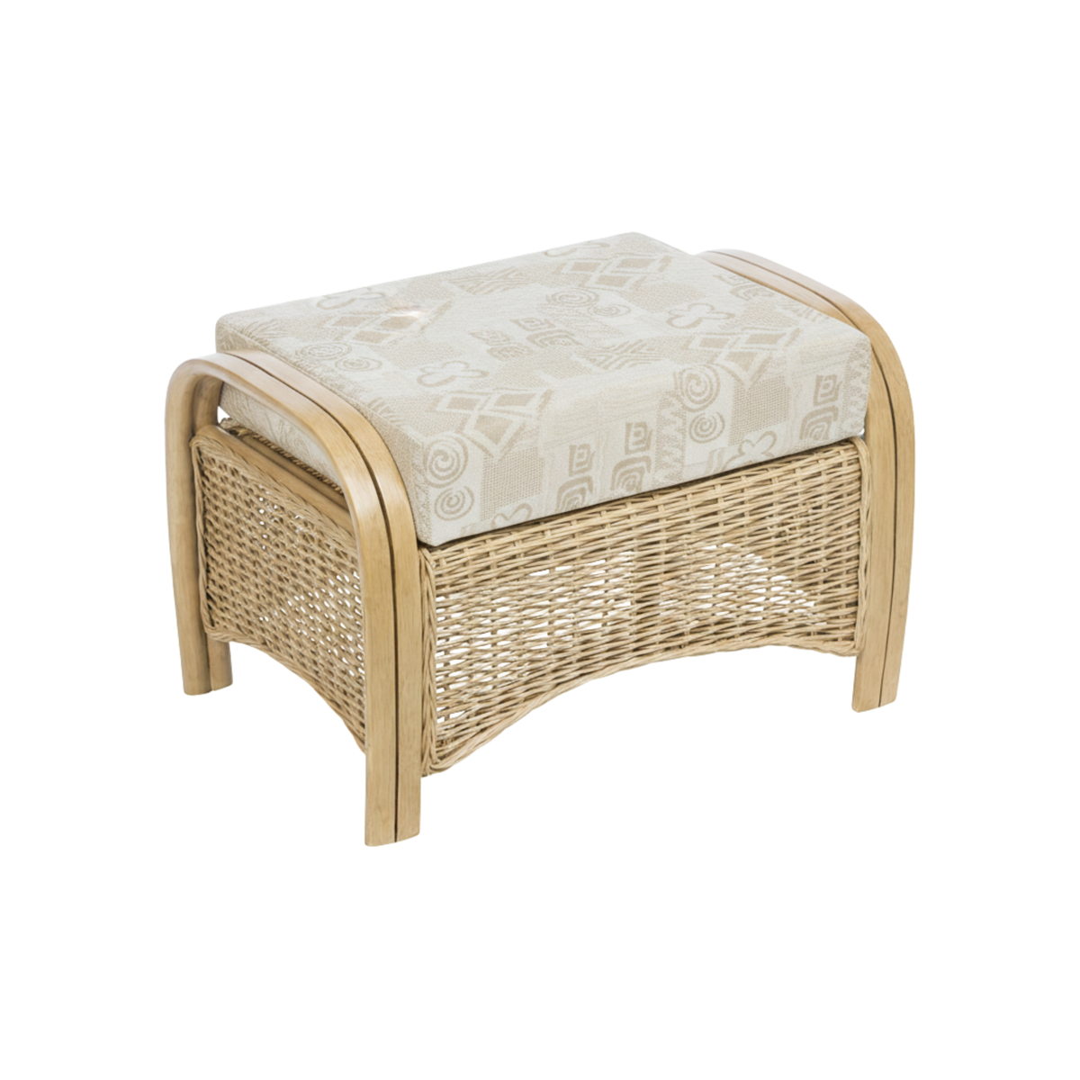 Turin Light Oak Cane Footstool in Zanzibar