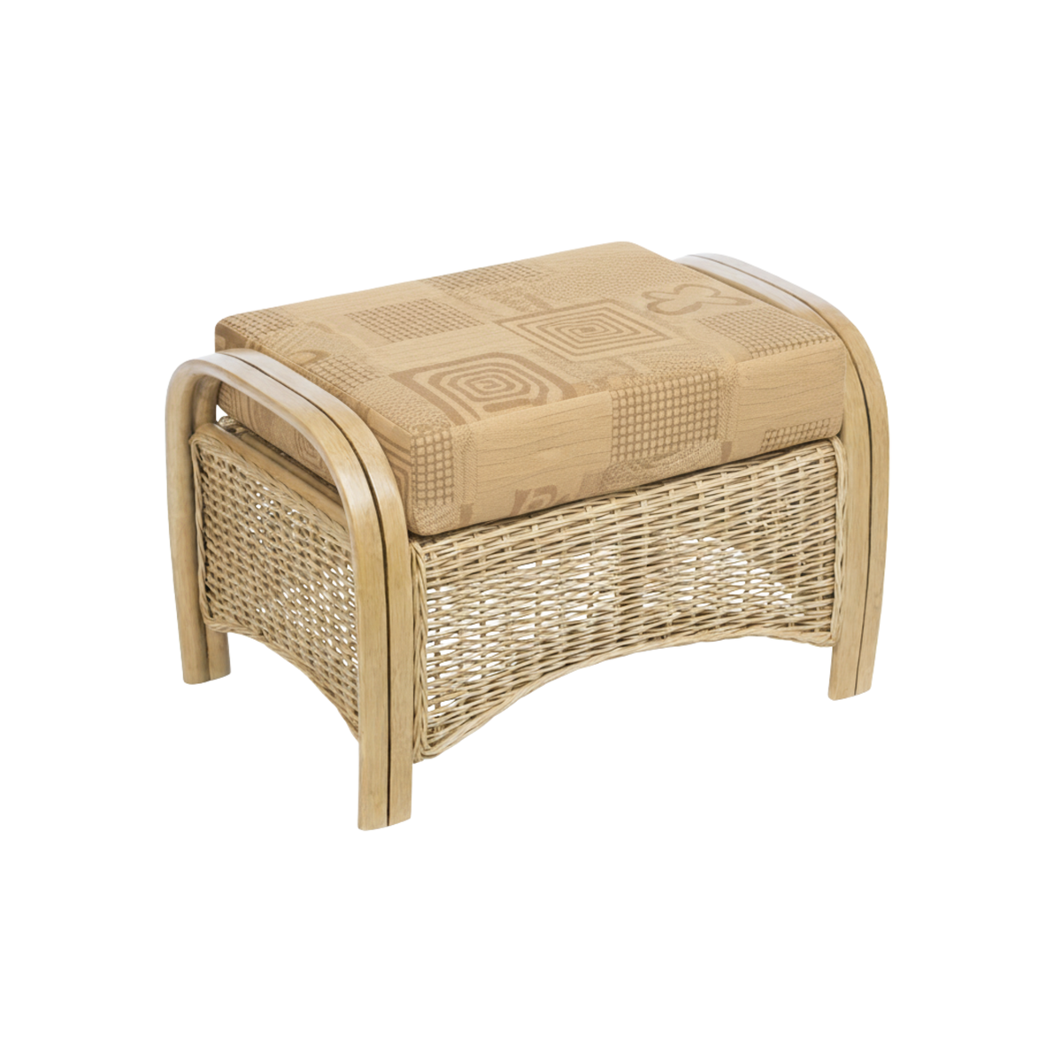 Turin Light Oak Cane Footstool in Zanzibar