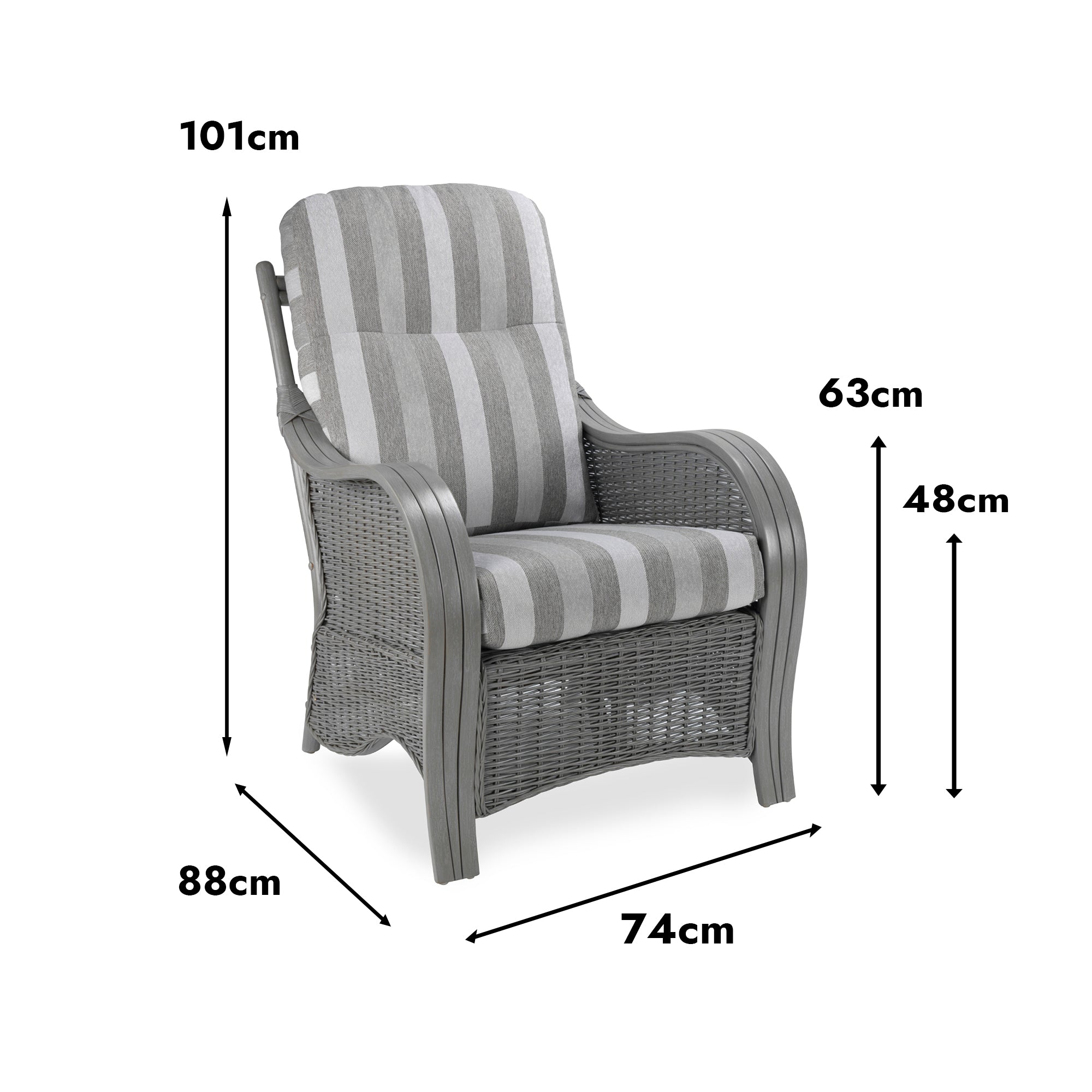 Desser Turin Grey Wash Cane Armchair