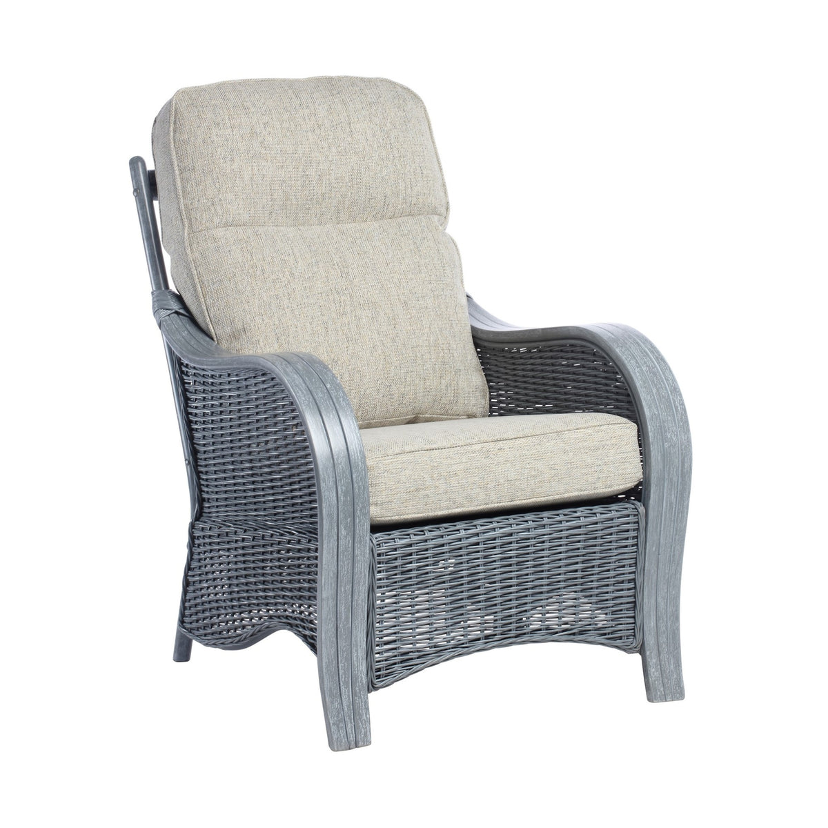 Turin Grey Wash Cane Armchair
