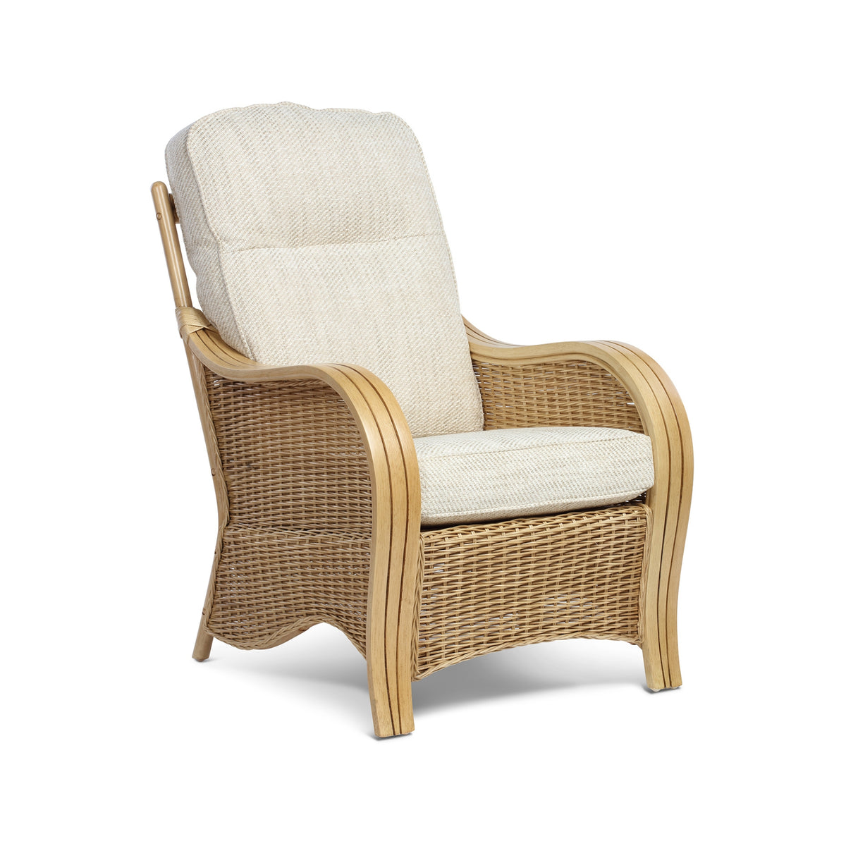 Turin Light Oak Cane Armchair