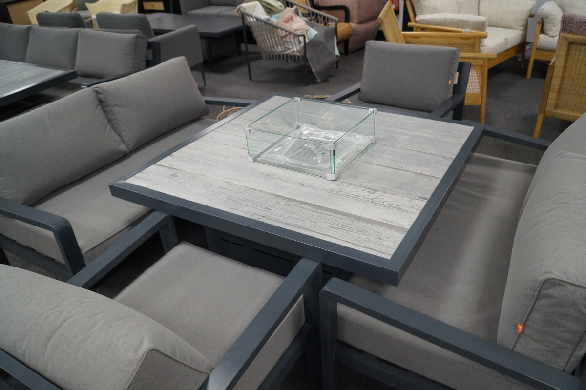 Tutbury Outdoor Fire Pit Table Set with 2 Sofas and 2 Chairs
