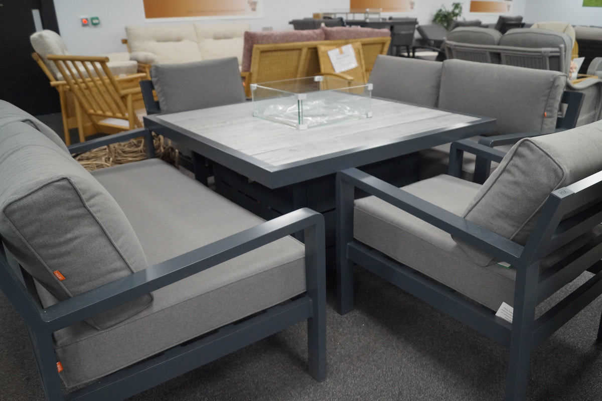 Tutbury Outdoor Fire Pit Table Set with 2 Sofas and 2 Chairs