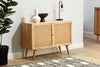 Manhattan 2 Door Sideboard Rattan & Wood Cabinet in Natural