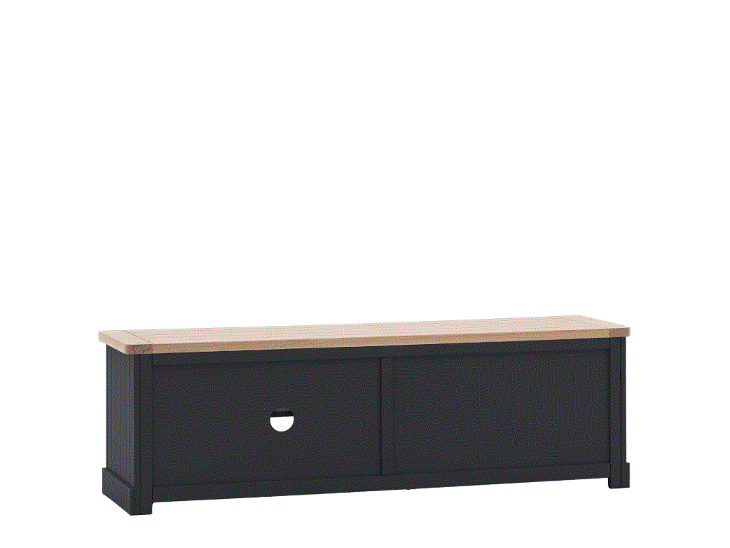 Elden Dark Grey Media TV Unit with Wooden Top
