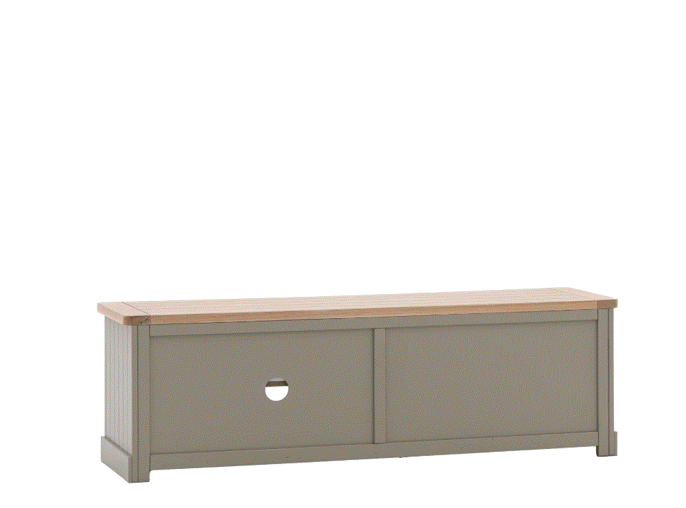 Elden Light Grey Media TV Unit with Wooden Top