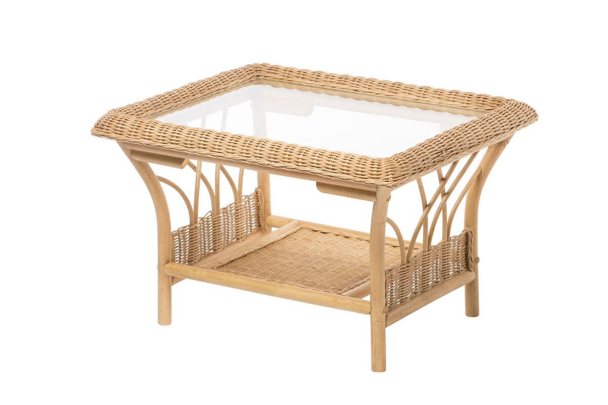 Viola Light Oak Cane Coffee Table