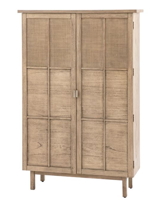 Kyrono Tall 2 Door Cupboard Oak Cabinet