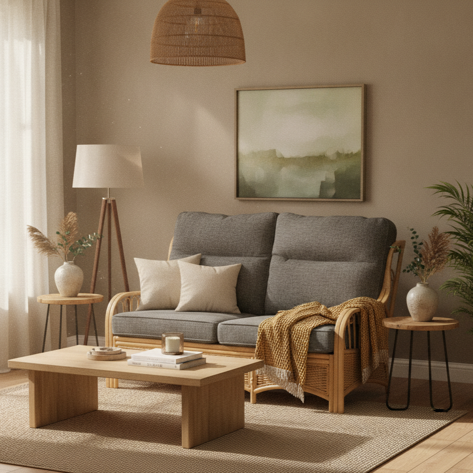 Vale Light Oak 3 Seater in Slate