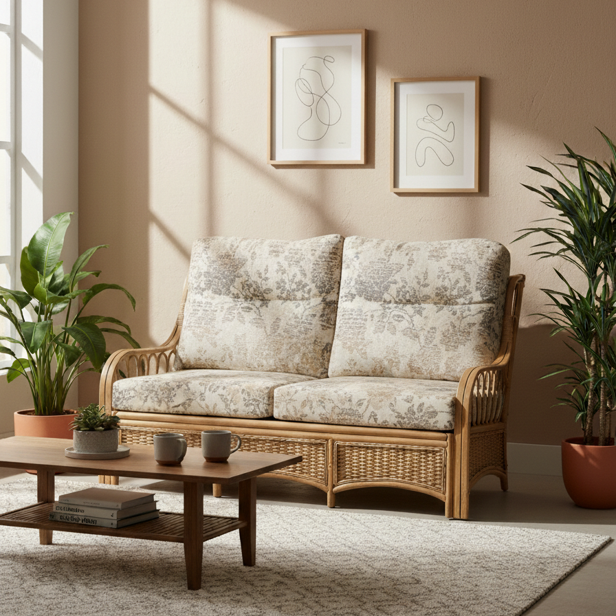 Vale Light Oak 3 Seater in Flora