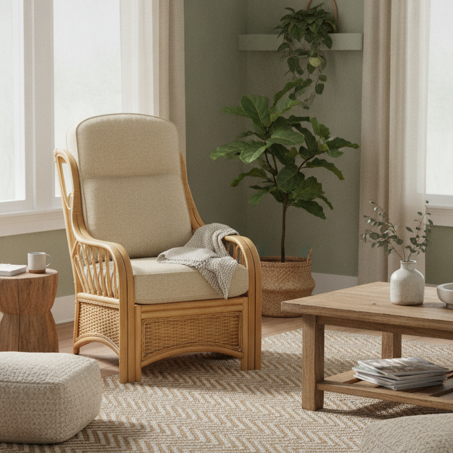 Vale Light Oak Armchair in Artisan Plain