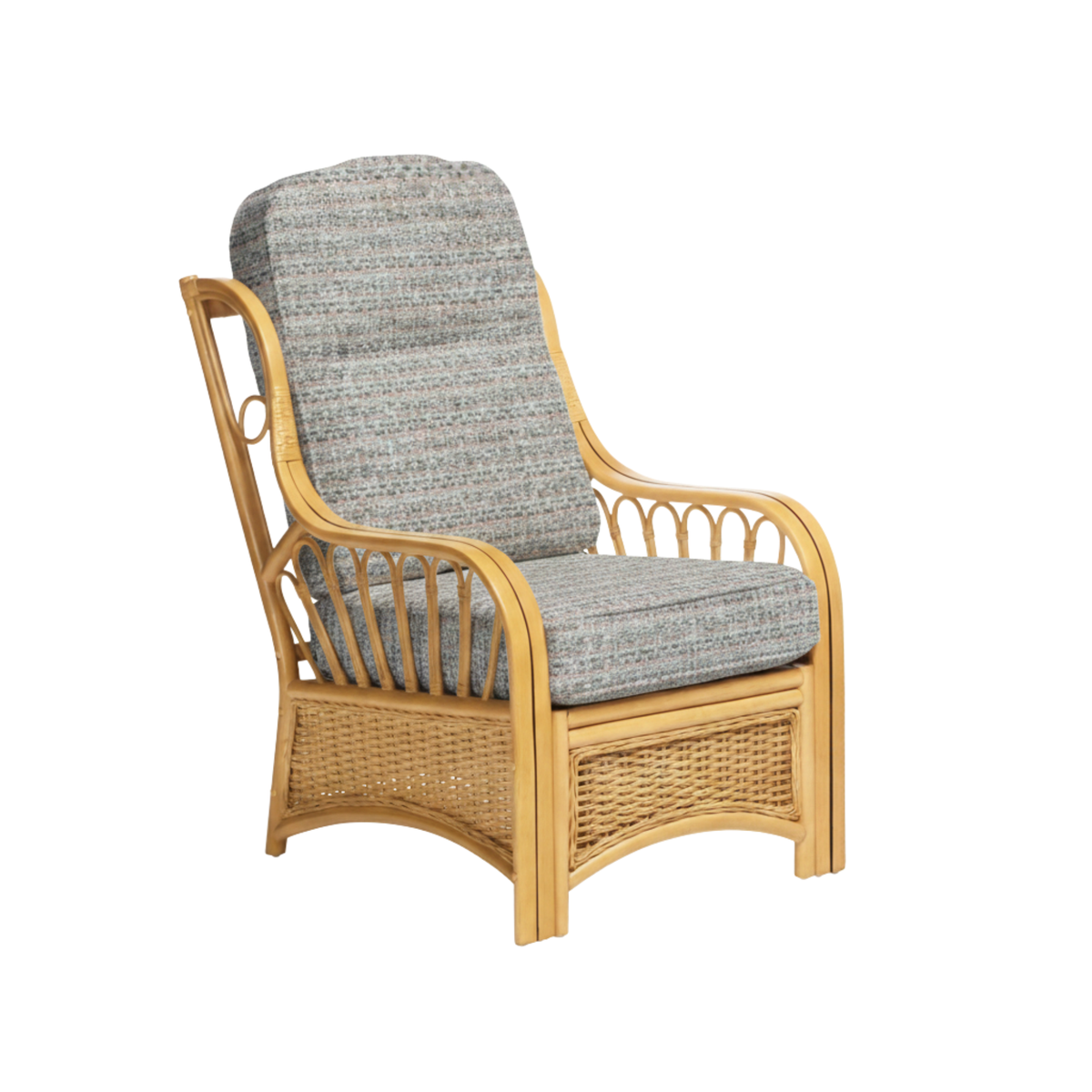 Vale Light Oak Armchair in Blush Tweed
