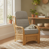 Vale Light Oak Armchair in Blush Tweed