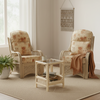 Vale Naturalwash 2 Armchairs in Monet with Lamp Table