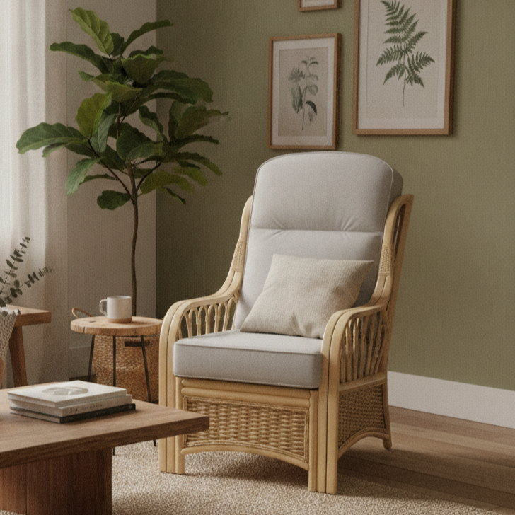 Vale Natural Wash Armchair in Duke Grey Plain