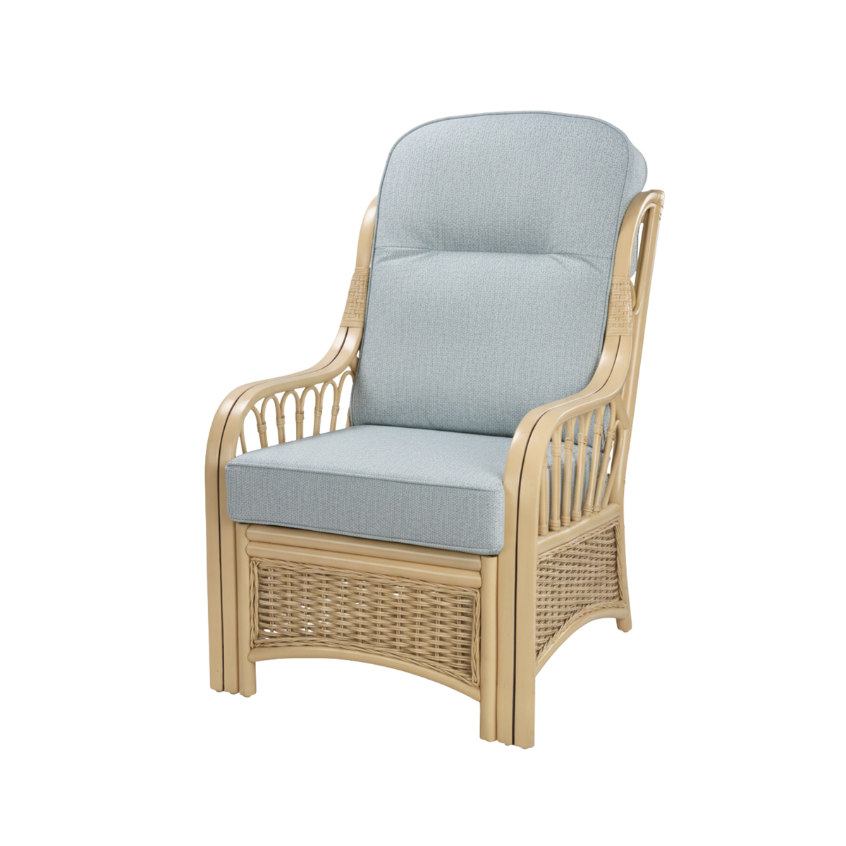 Vale Natural Wash Set of 2 Armchairs in Texture Blue