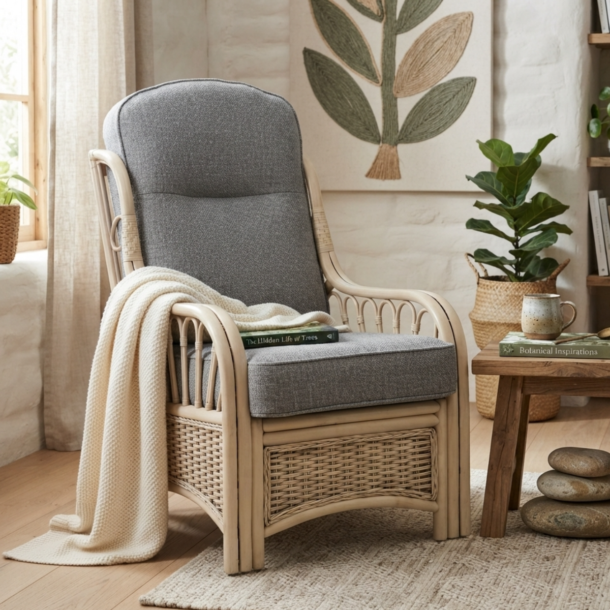 Vale Natural Wash Armchair in Hawaiian Plain