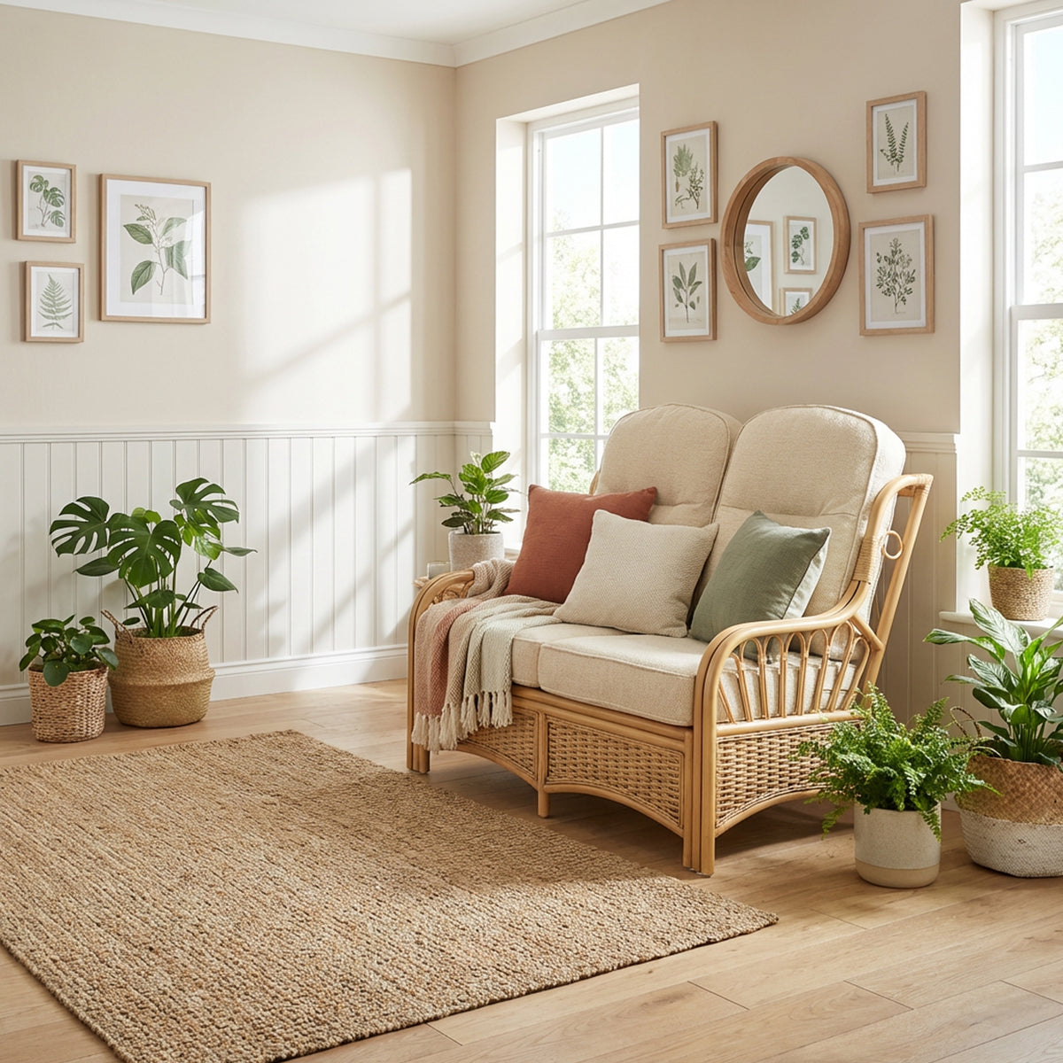 Vale Light Oak 2 Seater Sofa