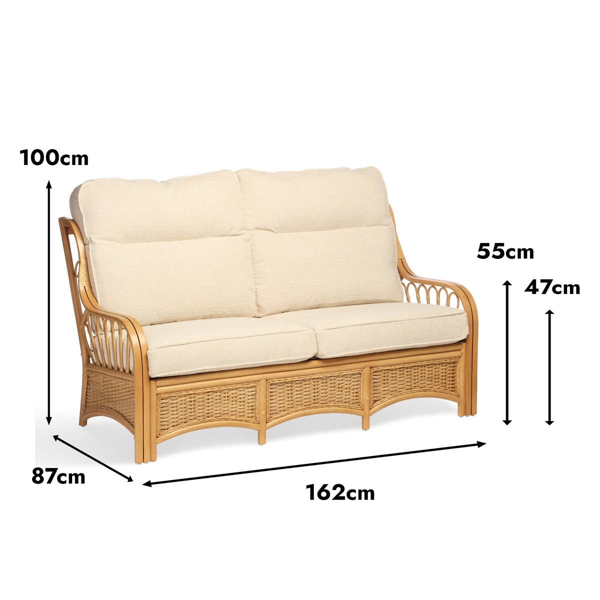 Vale Light Oak 3 Seater in Shiraz