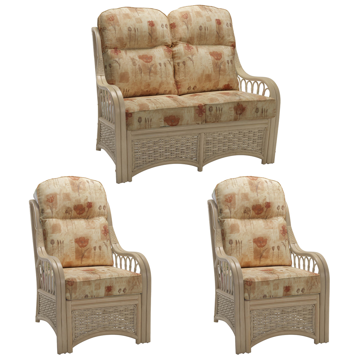 Vale Naturalwash 2 Seater 3pc Suite in Monet with Coffee Table
