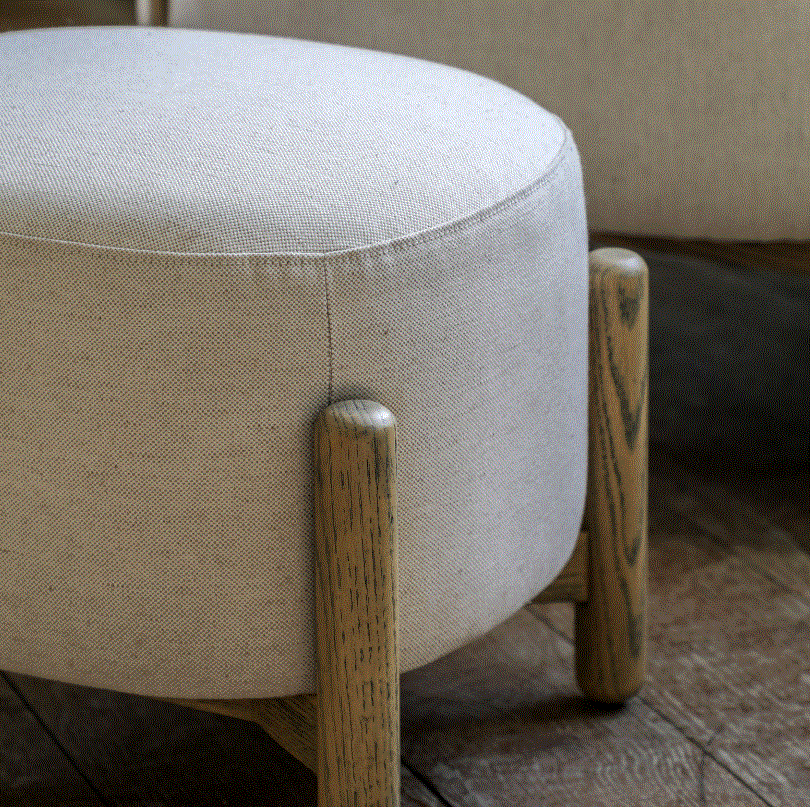 Tinto Cream Upholstered Footstool