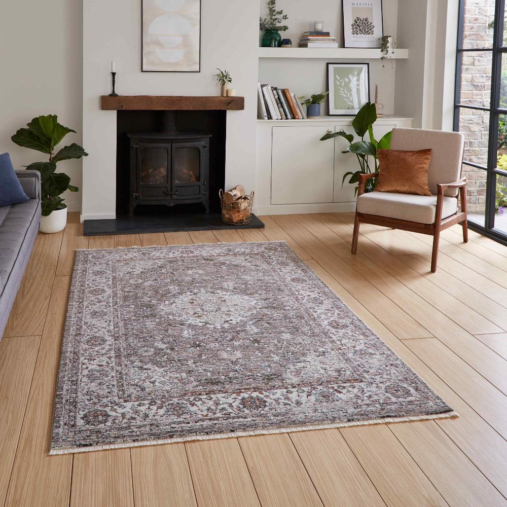 edwardian tufted rug in blue 4 sizes available