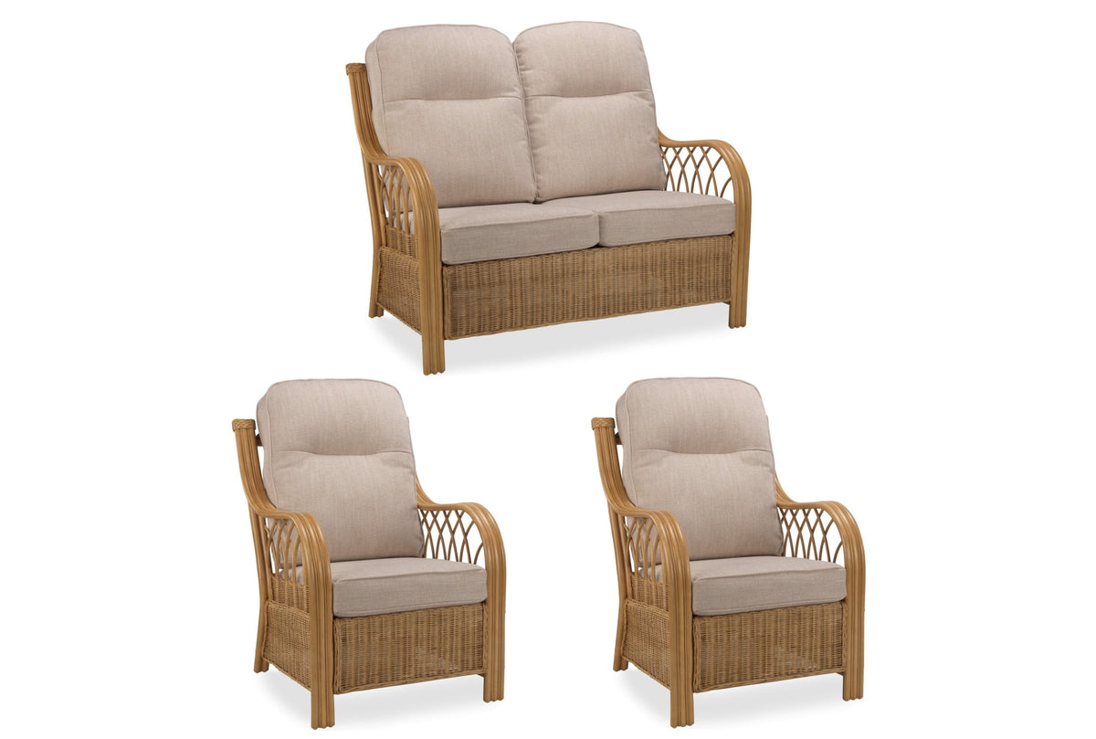 viola rattan biscuit 2 seater suite