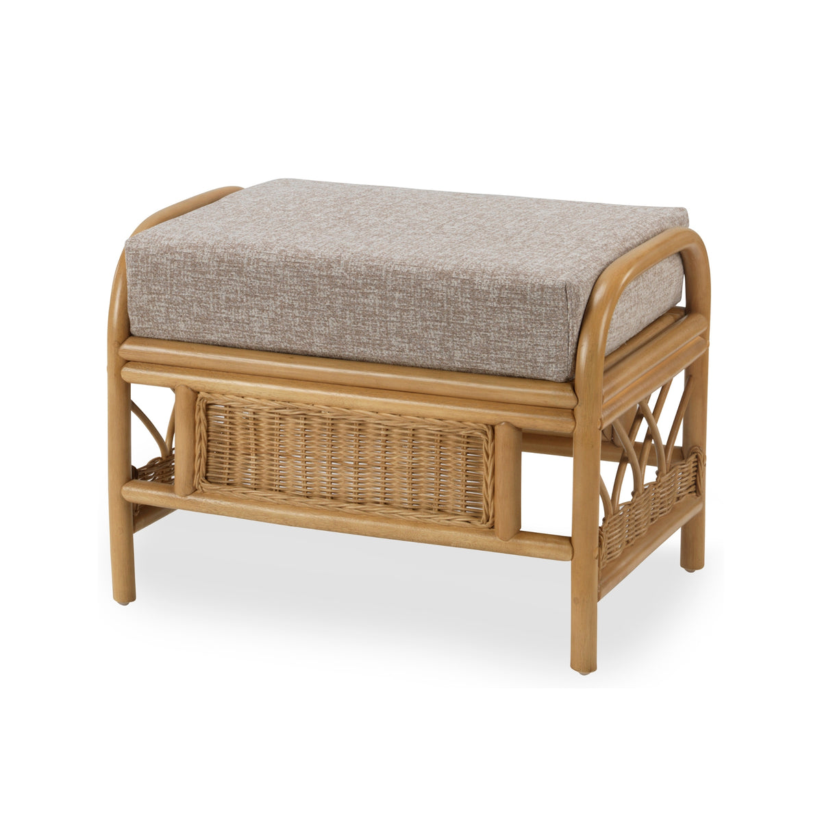 Viola Light Oak Cane Footstool