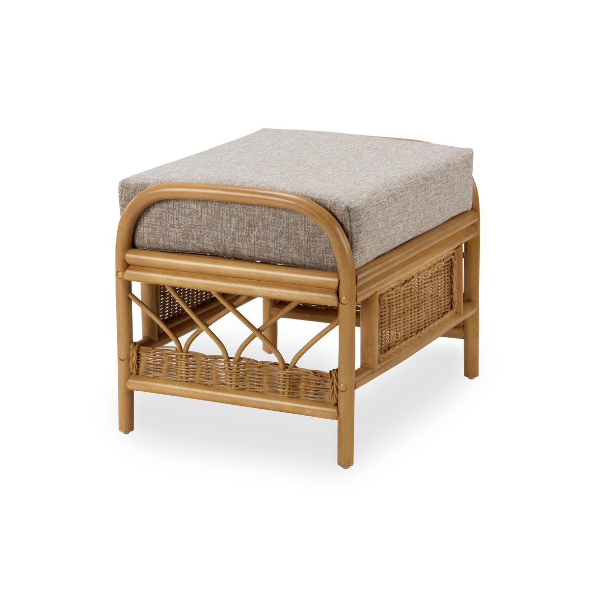 Viola Light Oak Cane Footstool