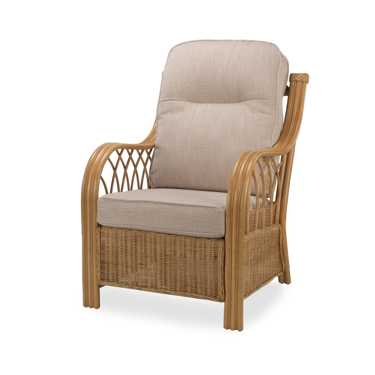 Viola Light Oak Cane Armchair