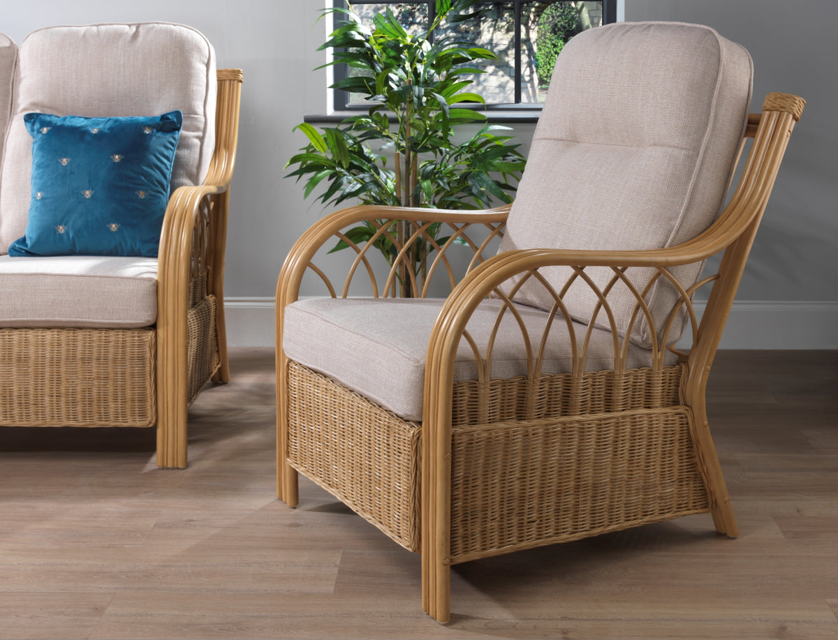 Viola Light Oak Cane Armchair