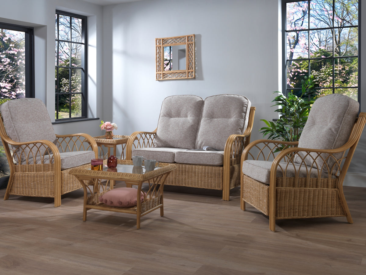 Viola Light Oak 2-Seater Rattan Sofa