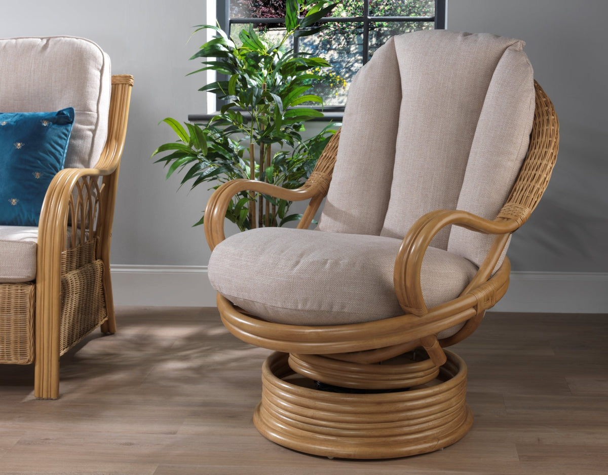 Viola Light Oak Deluxe Swivel Rocker Chair