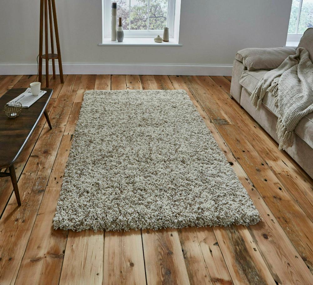 vista shag rug in cream 5 sizes available