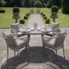 Vitavia 4 Seat Round Dining Set With Lazy Susan - Cool Linen