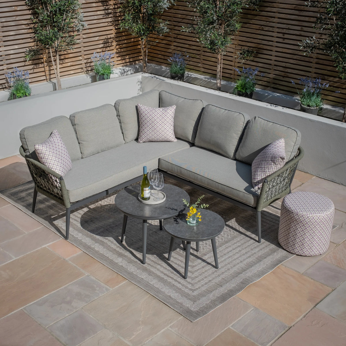Vitavia Small Corner Sofa Set - Ivy Green