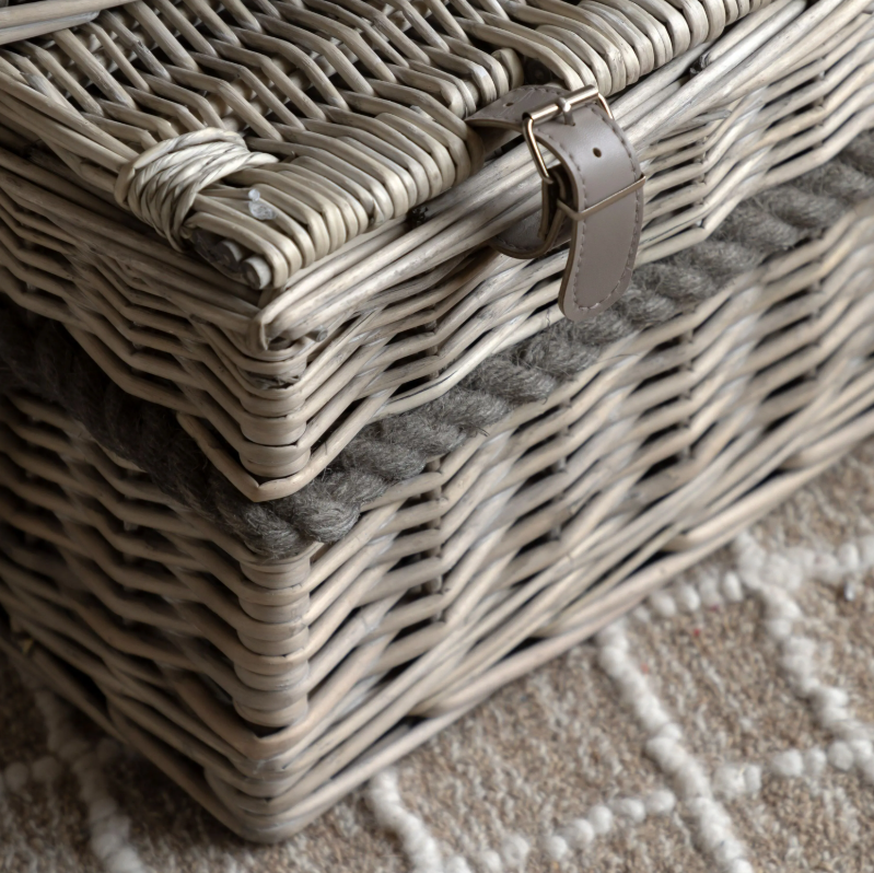 Vitero Lidded Baskets Natural Set of 2